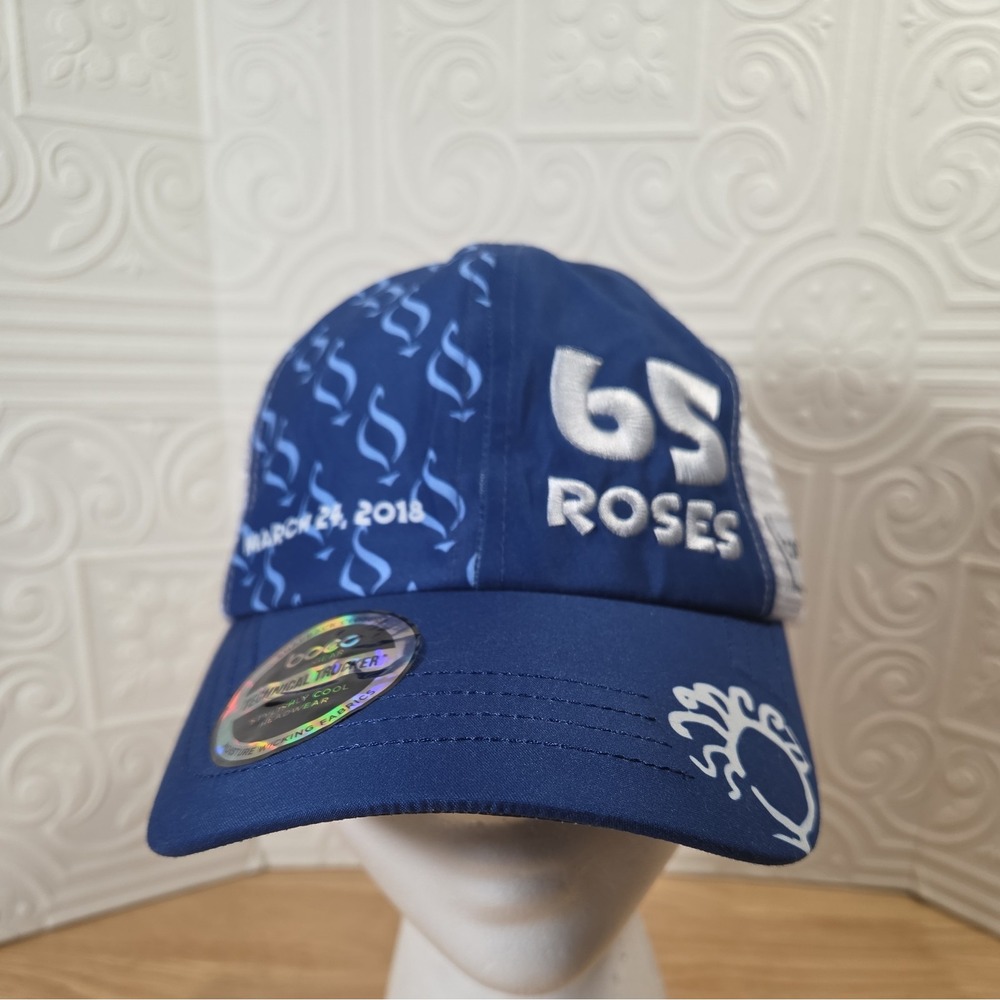 BOCO Gear Technical Trucker Snapback Hat Blue White Mesh Lee 65 Roses 03/24/2018